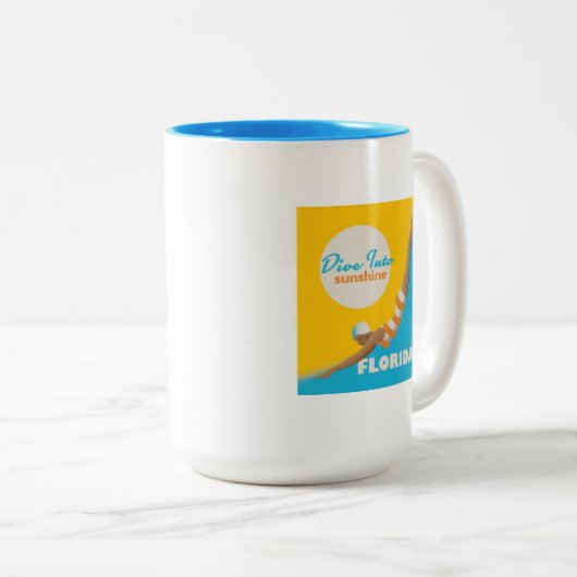 Tauchen in den Sonnenschein | Florida Zweifarbige Tasse (VorderseiteRechts)