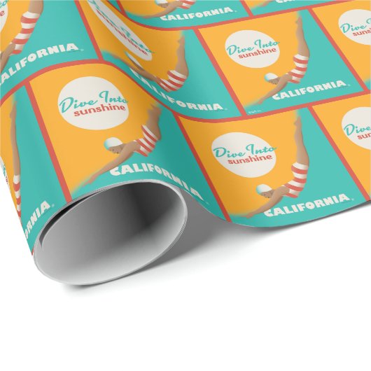 Tauchen in den Sonnenschein | Kalifornien Geschenkpapier (Rolleneckpunkt)