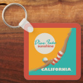 Tauchen in den Sonnenschein | Kalifornien Schlüsselanhänger (Vorderseite)