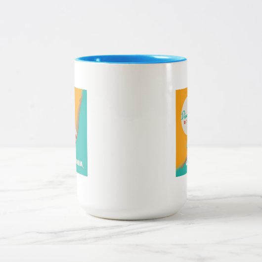 Tauchen in den Sonnenschein | Kalifornien Zweifarbige Tasse (Mittel)