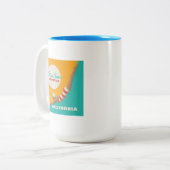 Tauchen in den Sonnenschein | Kalifornien Zweifarbige Tasse (Vorderseite Links)