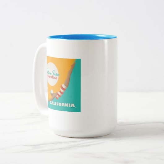 Tauchen in den Sonnenschein | Kalifornien Zweifarbige Tasse (Vorderseite Links)