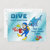 Tauchen in ein gutes Buch Postkarte (Vorne/Hinten)