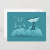 Tauchen in ein gutes Buch Postkarte (Vorne/Hinten)