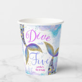 Tauchen in fünf Mädchen 5. Geburtstag Pappbecher (Vorderseite)