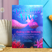 Tauchen in fünf - Meerjungfrau Einladung