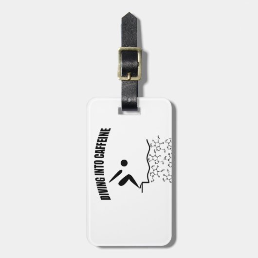Tauchen in Koffein Gepäckanhänger (Vorderseite vertikal)