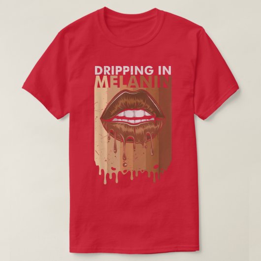 Tauchen in Melanin Queen Afro African Black Histor T-Shirt (Design vorne)