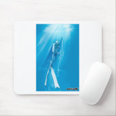 Tauchen in tiefblau im Cartoon Mousepad (Mit Mouse)