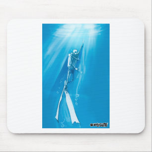 Tauchen in tiefblau im Cartoon Mousepad