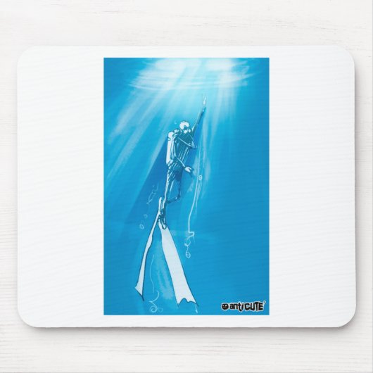 Tauchen in tiefblau im Cartoon Mousepad (Vorne)