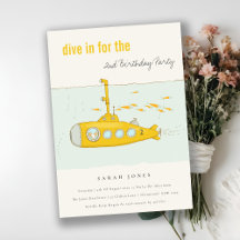 Tauchen in Unterseeboot Gelb jedes Alter Geburtsta