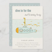 Tauchen in Unterseeboot jedes Alter Geburtstag Ein Dankeskarte (Vorne/Hinten)