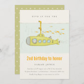 Tauchen in Unterseeboot jedes Alter Geburtstag Ein Dankeskarte (Vorne/Hinten)