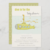 Tauchen in Unterwasser-U-Boot-Kinderdusche einlade Dankeskarte (Vorne/Hinten)