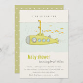 Tauchen in Unterwasser-U-Boot-Kinderdusche einlade Dankeskarte (Vorne/Hinten)