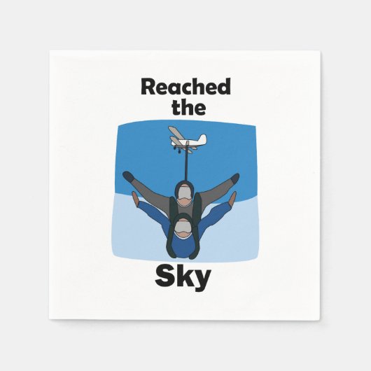 Tauchen ins All - Skydiver Geburtstagsfeier Serviette (Vorderseite)