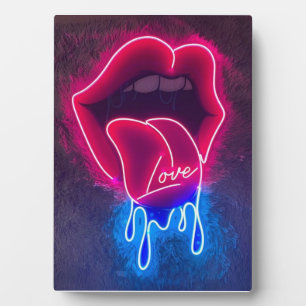 Tauchen Lippen Neonzeichen, Liebe treiben Schild,  Fotoplatte