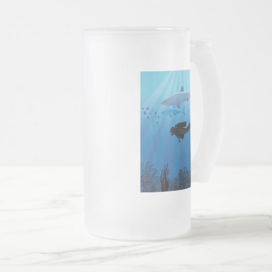 Tauchen Mattglas Bierglas (VorderseiteRechts)