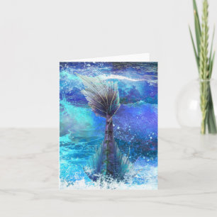 Tauchen Meerjungfrau Fantasy Ocean Wave Art Karte