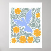 Tauchen mit Blume im Volksstil | Moderne Formen Poster (Vorne)