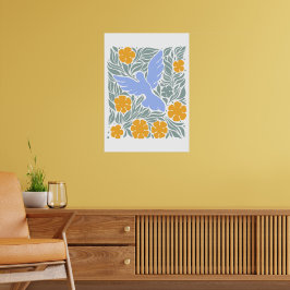 Tauchen mit Blume im Volksstil | Moderne Formen Poster