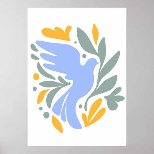 Tauchen mit Blume im Volksstil | Moderne Formen Poster (Vorne)