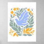Tauchen mit Blume im Volksstil | Moderne Formen Poster (Vorne)