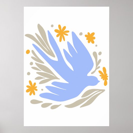 Tauchen mit Blume im Volksstil | Moderne Formen Poster (Vorne)