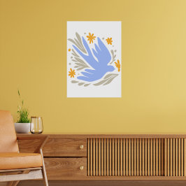 Tauchen mit Blume im Volksstil | Moderne Formen Poster
