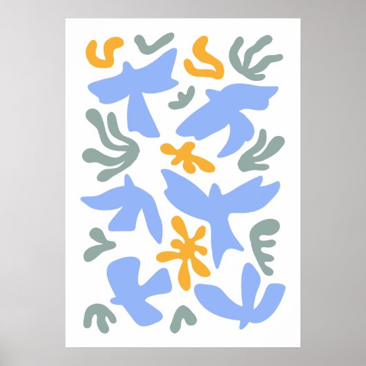 Tauchen mit Blume im Volksstil | Moderne Formen Poster (Vorne)