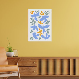 Tauchen mit Blume im Volksstil Moderne Formen Poster