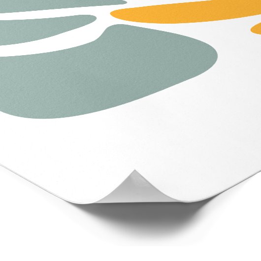 Tauchen mit Blume im Volksstil | Moderne Formen Poster (Ecke)