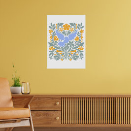 Tauchen mit Blume im Volksstil | Moderne Formen Poster