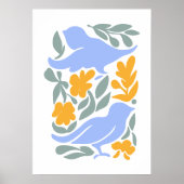 Tauchen mit Blume im Volksstil | Moderne Formen Poster (Vorne)