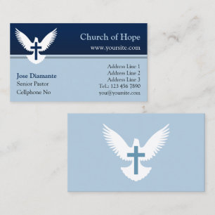 Tauchen mit Cross Blue Church Card Visitenkarte