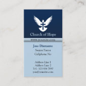 Tauchen mit Cross Blue Vertikal Church Card Visitenkarte (Vorderseite)