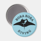 Tauchen mit Manta-Rays in Bora Bora Magnet (Vorderseite/Rückseite)