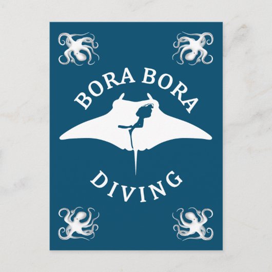 Tauchen mit Manta-Rays in Bora Bora Postkarte (Vorderseite)