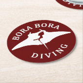 Tauchen mit Manta-Rays in Bora Bora Runder Pappuntersetzer (Angewinkelt)