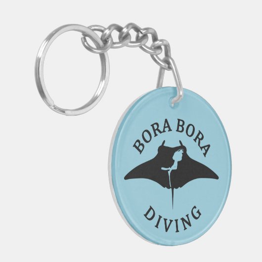 Tauchen mit Manta-Rays in Bora Bora Schlüsselanhänger (Vorderseite links)