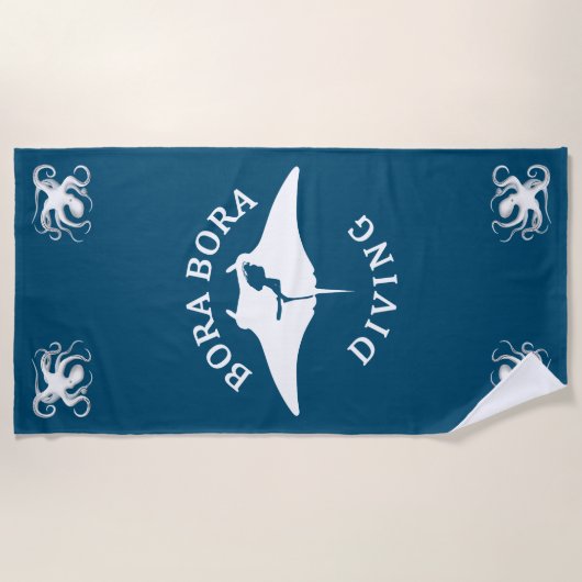 Tauchen mit Manta-Rays in Bora Bora Strandtuch (Vorderseite)