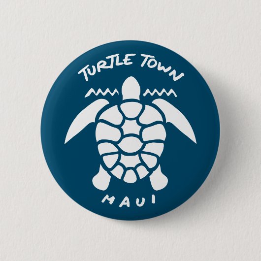 Tauchen mit Meeresschildkröten - Turtelstadt Maui Button (Vorderseite)