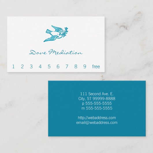 Tauchen mit Olivenzweig Visitenkarte (Vorne/Hinten)