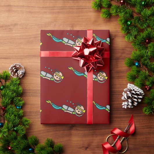Tauchen mit Sauerstoffflasche Geschenkpapier (Feiertagsgeschenk)