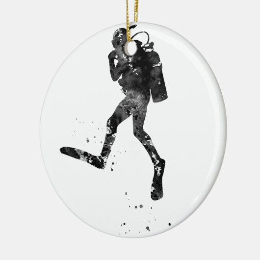 Tauchen mit Sauerstoffflaschen Keramik Ornament (Links)