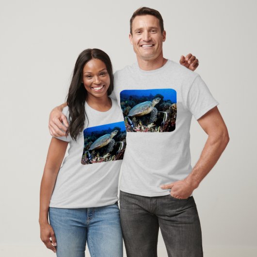 Tauchen mit Schildkröte und Fisch T-Shirt (Unisex)