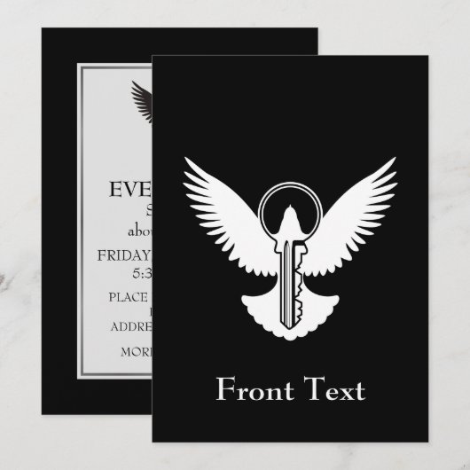 Tauchen mit Schlüssel Einladung (Vorne/Hinten)