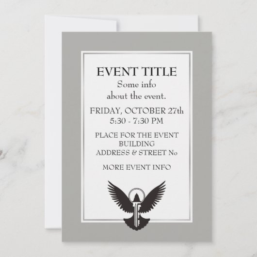 Tauchen mit Schlüssel Einladung (Rückseite)