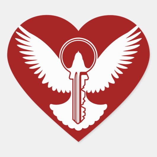 Tauchen mit Schlüssel Herz-Aufkleber (Vorderseite)